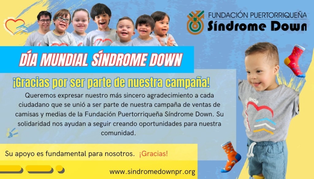 Agradecimiento a nuestros colaboradores en la Ventas del Día Mundial del Síndrome&nbsp;Down